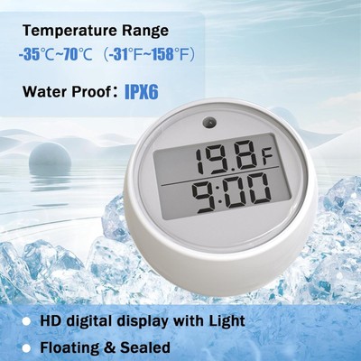 Schwimmbad Thermometer- Eisbad Wildschwimmwassertemperatur LED Digital LED