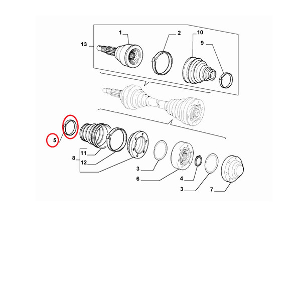 Differentialhalbachse Kragen Fiat - Alfa - Lancia Original 46307275-image