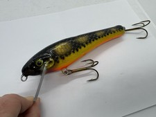 7” Brett’s Baits Custom Mad Minnow Black Yellow OB Crankbait Trolling Musky Lure