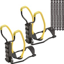 2-Piece Yellow/Black 8-Inch Slingshot Set with Ammo - Perfect for Training