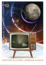 2019 Moon Landing TV Telecast - Stamp booklet Barcode 417352 Canberra Overprint
