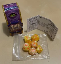 Chessex Hidden Wonders CHX 38019 Vortex Daffodil with Orange Polyhedral Dice