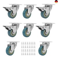 Pingeui 8Er Set 50Mm Lenkrollen FüR MöBel, 360° Drehbar MöBelrollen Set, Lau