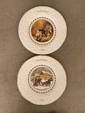 Vintage Coalport Christmas Plates 1978 & 1980 – Bone China, Embossed Edge