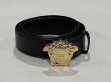 $775 VERSACE MENS GOLD MEDUSA BELT SIZE 110 BLACK