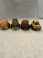 My B Toys 4 Piece Chunky Car Rattle Squeak Taxi Pickup Truck Pull Back Racers
