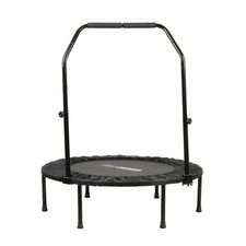 HolaHatha 40" Mini Trampoline Fitness Rebounder with Adjustable Handle, Black
