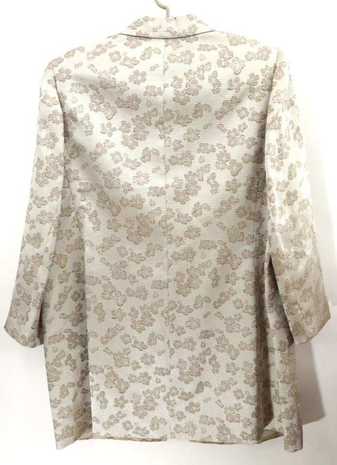 LE SUIT Mujer Poliéster Chaqueta Broche Bolsillo Beige Marrón Floral Talla 22W Plus Foto 2 de 4