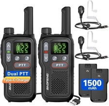Walkie Talkies Long Range Adults,Rechargeable FRS Walkie Talkies W/ Earpiece 2