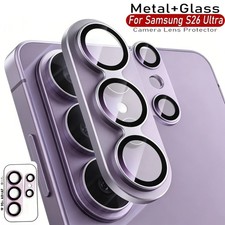 Samsung Galaxy S26 Ultra/S26 Plus Camera Lens Protector   HD Glass Metal Cover