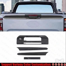 For Ford Ranger 2023-24 ABS Carbon Fiber Trunk Tailgate Door Bowl Frame Cover 4*