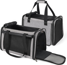 2 Packs 25 Lbs Lightproof Soft Sided Cat Carrier for Large Cat Small Dog Airli
