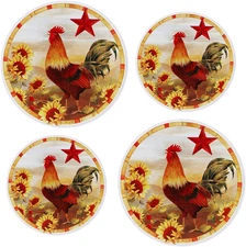 Reston Lloyd Electric Stove Burner Covers, set of 4, Morning Rooster All-Over