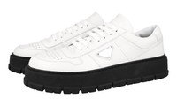 Prada Leder Downtown Chunky Sole Sneaker - 2EG452 - Weiss/Schwarz - Neu - 6 40