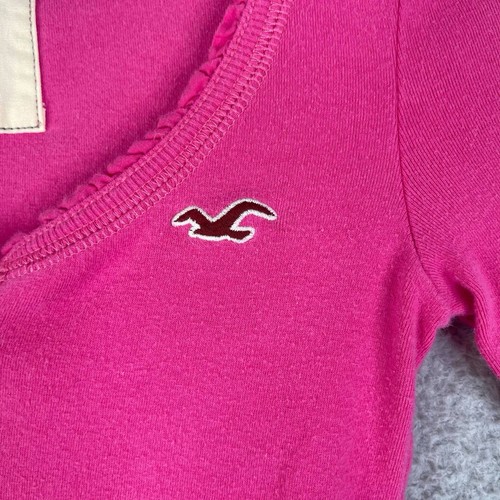 Hollister Henley Shirt Long Sleeve Size XS Pink Bella Swan 2000 Y2K - Picture 5 of 8