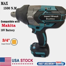 1500NM Cordless Impact Wrench 3/4" for Makita 18V BL1830 BL1850 Li-ion Battery