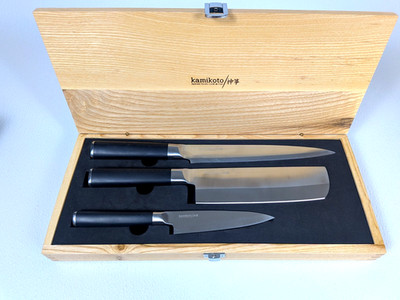 Kamikoto Kanpeki Professional Japanese Honshu Steel New Open Box 3PC Knife Set