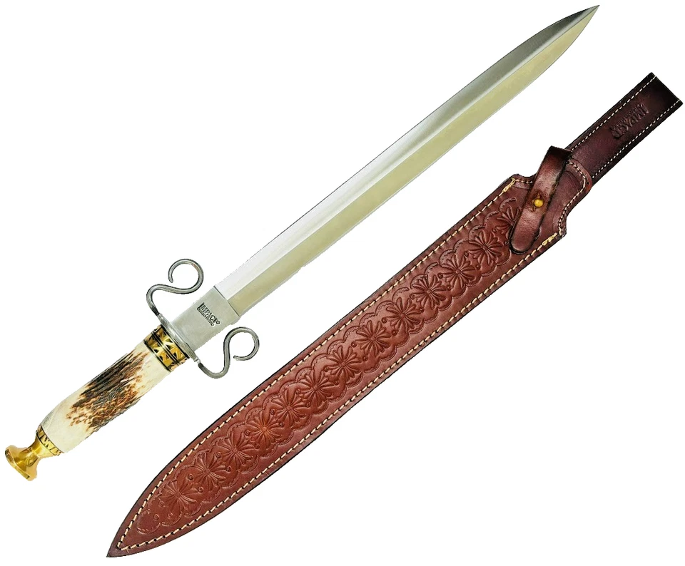 冲击餐具定制全新未使用 23 英寸手工剑骨柄手工锻造 — 第 3/4 张图片