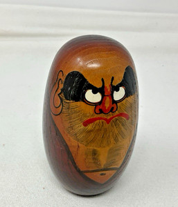 Japan Daruma Taishi Kokeshi Japanese Wooden Okimono Art Craft Stained