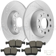 For 2015-2017 Audi A3 Audi A3 Ouattro 6 Pcs Rear Disc Brake Rotors Ceramic Pads