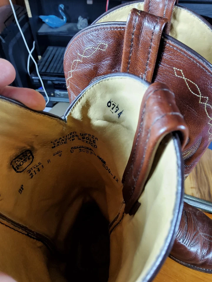 Botas de Vaquero Dan Post Marrón Western Estilo 2111 Para Hombre 12B Foto 2 de 4