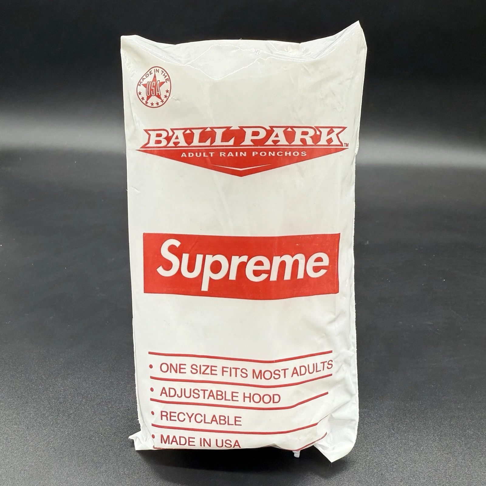 Poncho de pluie Supreme x Ball Park SS20 logo boîte neuf