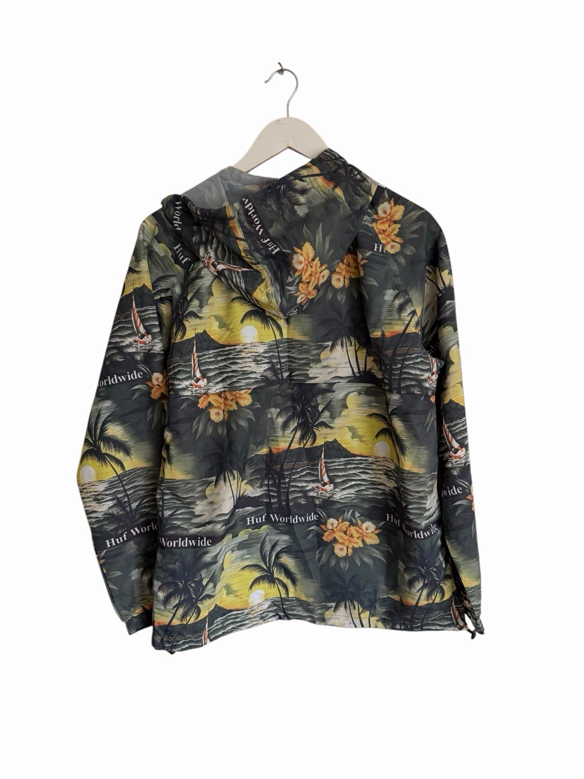 Huff Venice Packable Anorak Smock Jacket Hooded New RRP £80 Size S Palm Tree image 5