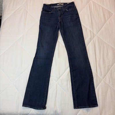 Levis 715 Bootcut Jeans Womens 27 Dark Wash Slim Mid Rise Stretch Size 4