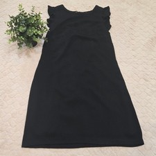 LOFT Black Shoulder Ruffle Tie-Back LBD Dress, Size 6 Petite