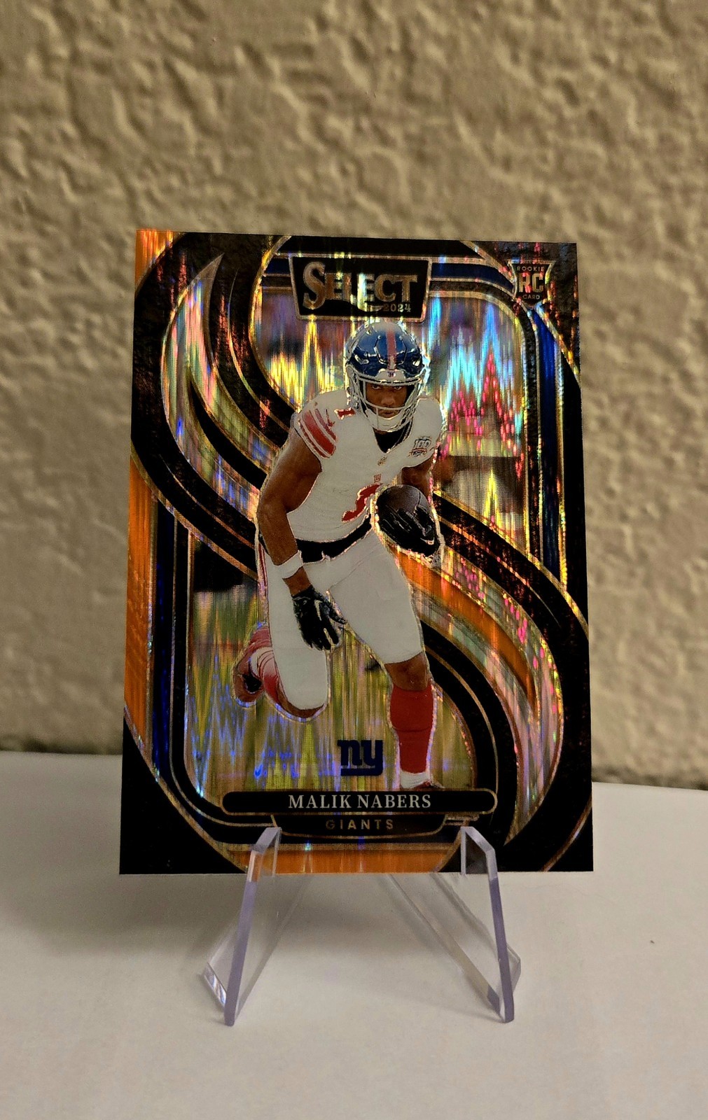 2024 Panini Select - Premier Level Malik Nabers #116 Black & Orange Shock
