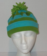 Gap Kids Beanie Ski Winter Warm Striped Knit fleece Cap Hat OSFM Green blue S/M