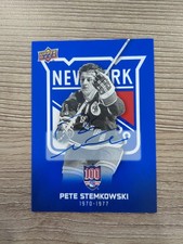 UD Rangers Centennial, Pete Stemkowski, Blue Auto,