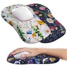 Cute Flower Mouse Pad with Wrist Support Ergonomic Memory Foam Non Slip Desk Mat