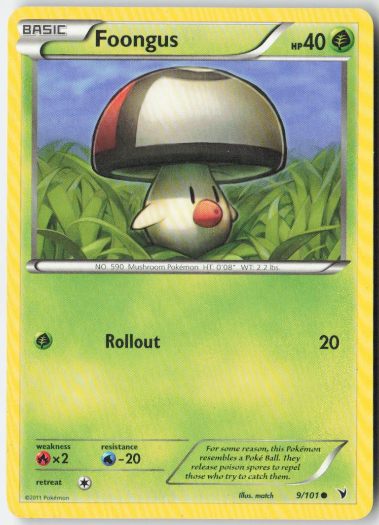 Foongus 9/101 Common Noble Victories Pokemon Moderately Played