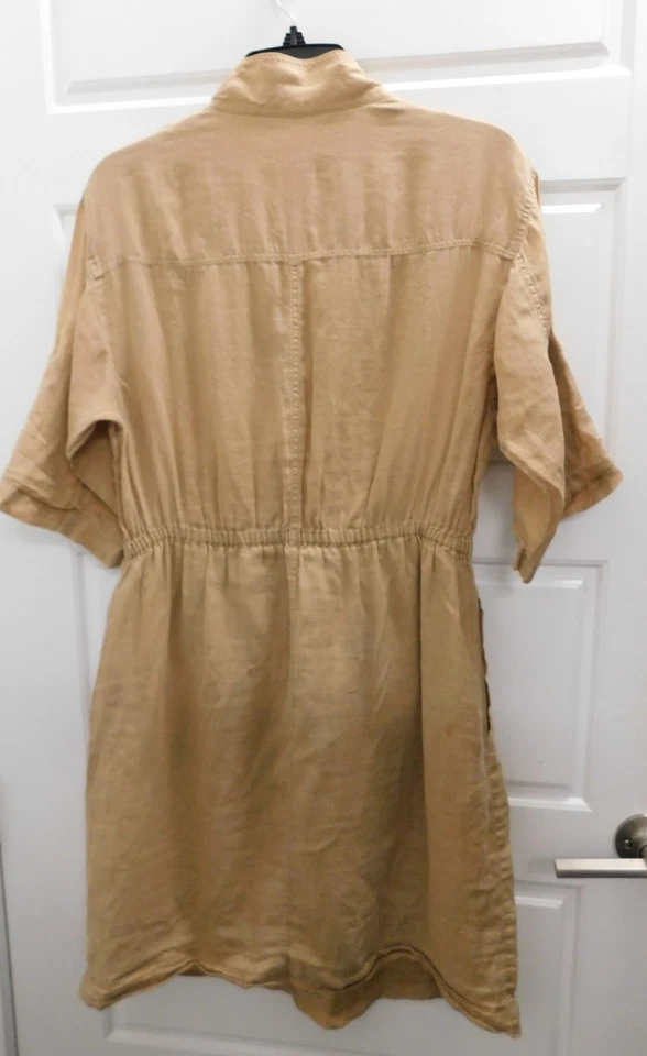 Burberry Brit Women's Sand Ramie Woven Trench Shirt Dress Size US 8 AS-IS - Image 3 of 4