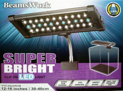 Beamswork Super Bright Clip hang on nano aquarium LED light 110V 240V 10000k