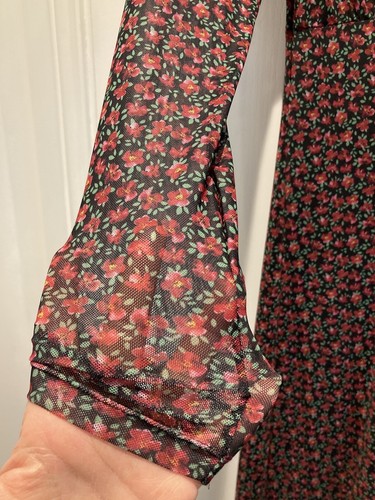 Topshop Floral Print Square neck Long Sleeve Midi Dress Ladies Size 8 - Picture 4 of 9