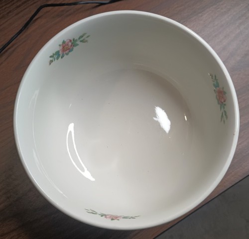 HALL’S Superior Quality Kitchenware Blue Floral Mixing Bowl #1250 Rose Parade - Picture 2 of 5