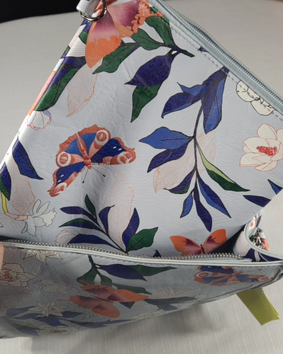 VIRAL TIKTOK CORE Double Entry SPRING Handbag Purse Tote Butterfly Floral VEGAN - Picture 9 of 16