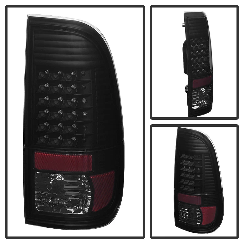 黑烟 2008 - 2016 年福特 F250 F350 超级 Duty LED 尾灯左灯 + 右灯 — 第 3/4 张图片