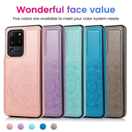For Samsung Galaxy S23 S22 S21 S20 FE 5G Flower Leather Wallet Case Card Cover - Picture 2 of 59