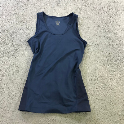 TOMMIE COPPER Tank Womens Medium  Lower Back Support Tank Ladies Blue Top Cas