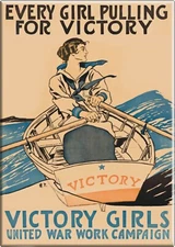 Magnet - Every Girl Pulling For Victory War Effort Poster - 3.5" x 2.5" - #31426