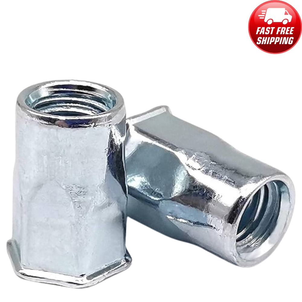 Threaded Insert (Rivet Nut) Riv Nut - M5 Half Hex - Pack of 10