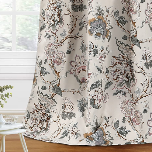 Blackout Curtains 84 Inch Length 2 Panels Set Floral Print Curtain Drapes for Li