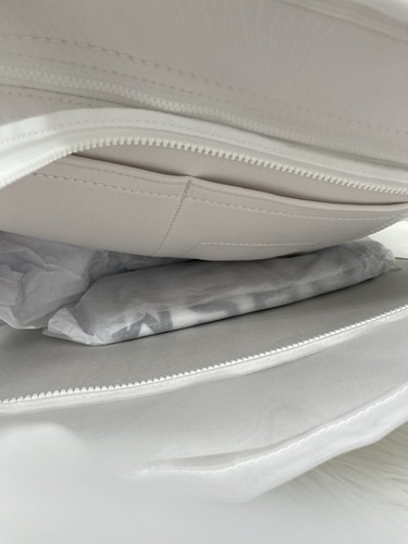 Authentisch neu mit Etikett $ 299 Marc Jacobs Damen The Large Logo Reißverschluss Oberteil Netz Beuteltasche in Weiß - Bild 9 von 17