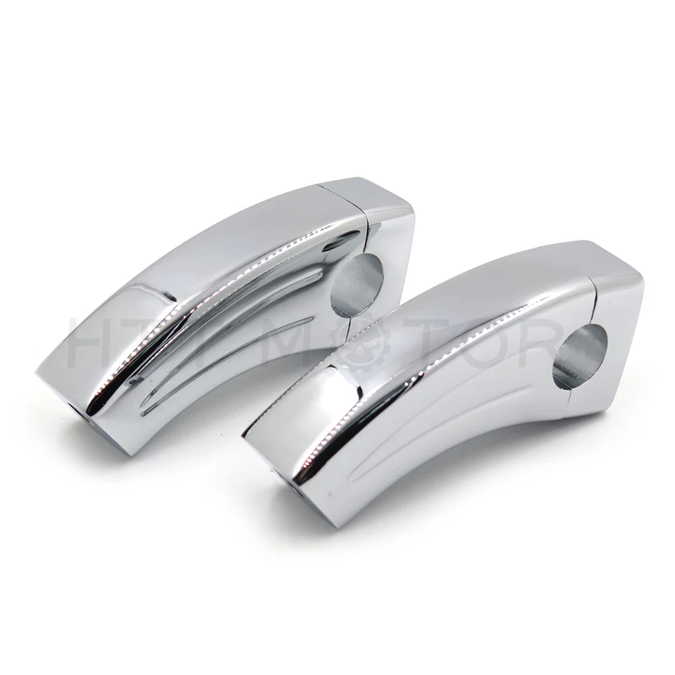 Par de ELEVADORES TIRAR RETROCESO MANILLAR CROMADO 3.5" PARA HONDA YAMAHA SUZUKI 7/8" 22mm Foto 3 de 4