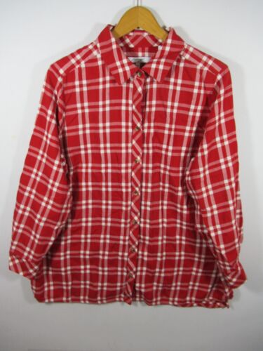 Foxcroft Red Plaid Button Up Shirt Women Plus Size