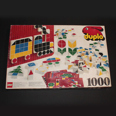 Vintage LEGO DUPLO Mosaic Tile Set #1000 w/ Original Box 1985 Art