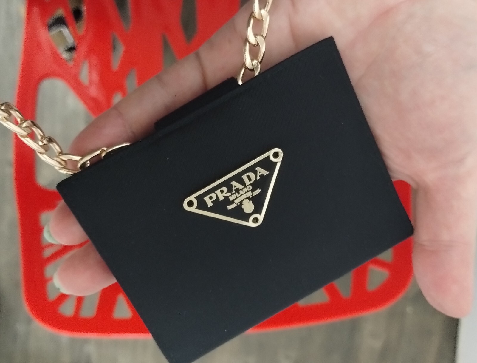 Prada Leather Card Holder Repaired Excellent Condition-image